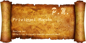 Privigyei Manda névjegykártya
